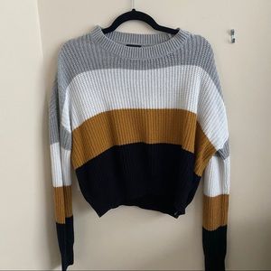 Cropped striped sweater
